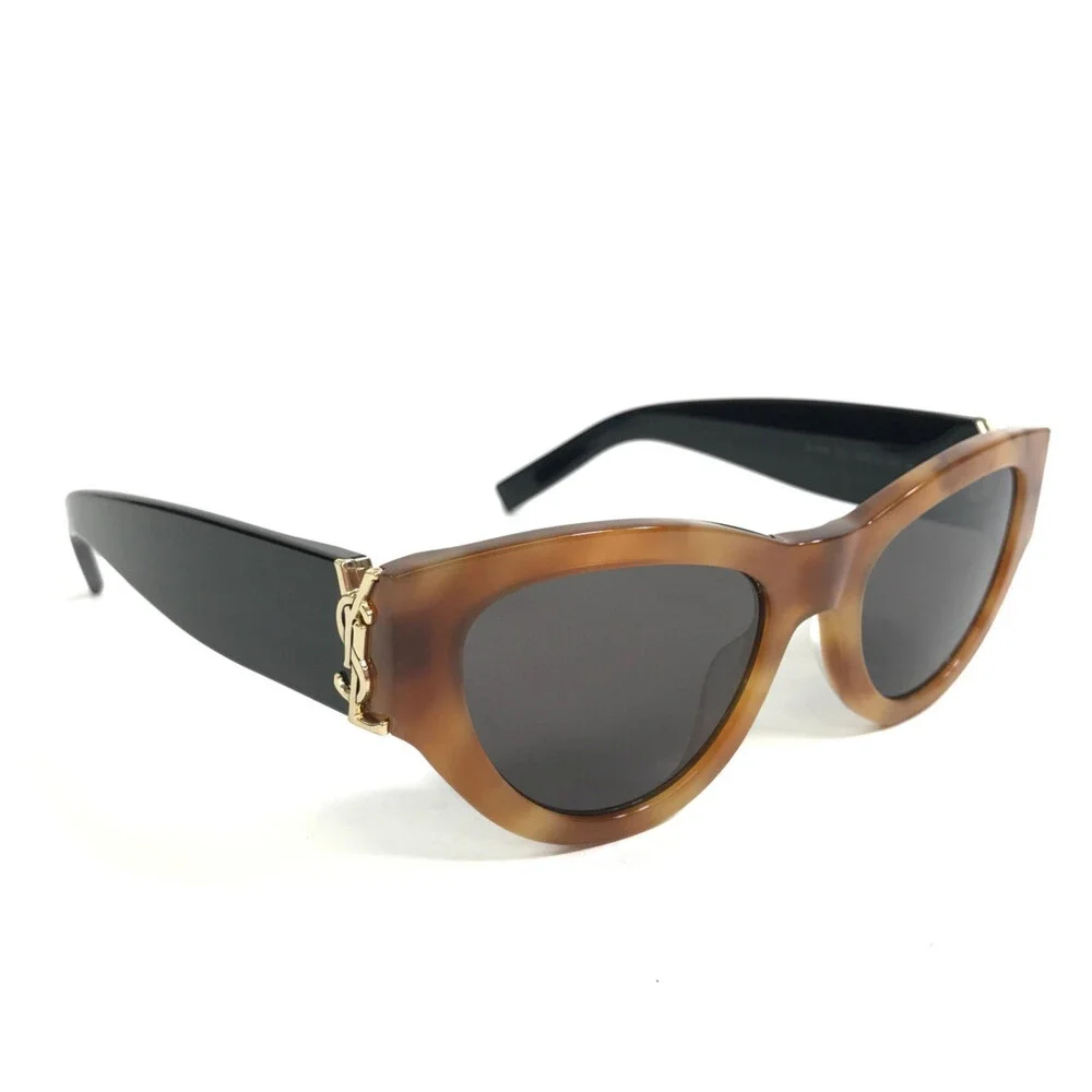 Saint Laurent Sunglasses SL M94 007 Tortoise Black Cat Eye Frames w/ Gray Lenses